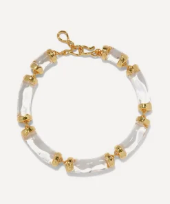 Alexis Bittar Necklaces^14ct Gold-Plated Liquid Lucite Pillow Link Collar Necklace