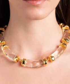 Alexis Bittar Necklaces^14ct Gold-Plated Liquid Lucite Pillow Link Collar Necklace