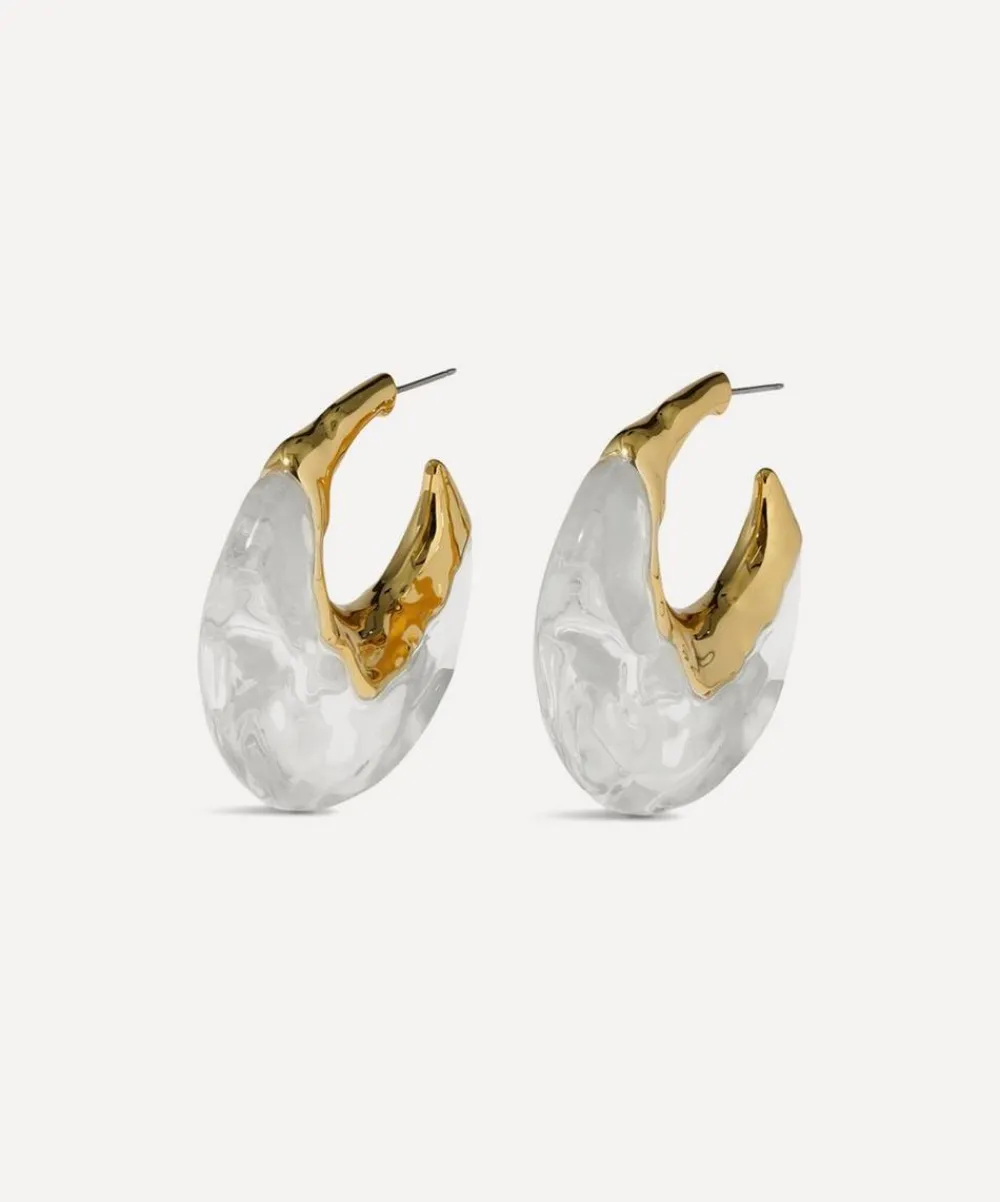 Alexis Bittar Earrings^14ct Gold-Plated Liquid Lucite Puffy Hoop Earrings
