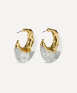 Alexis Bittar Earrings^14ct Gold-Plated Liquid Lucite Puffy Hoop Earrings