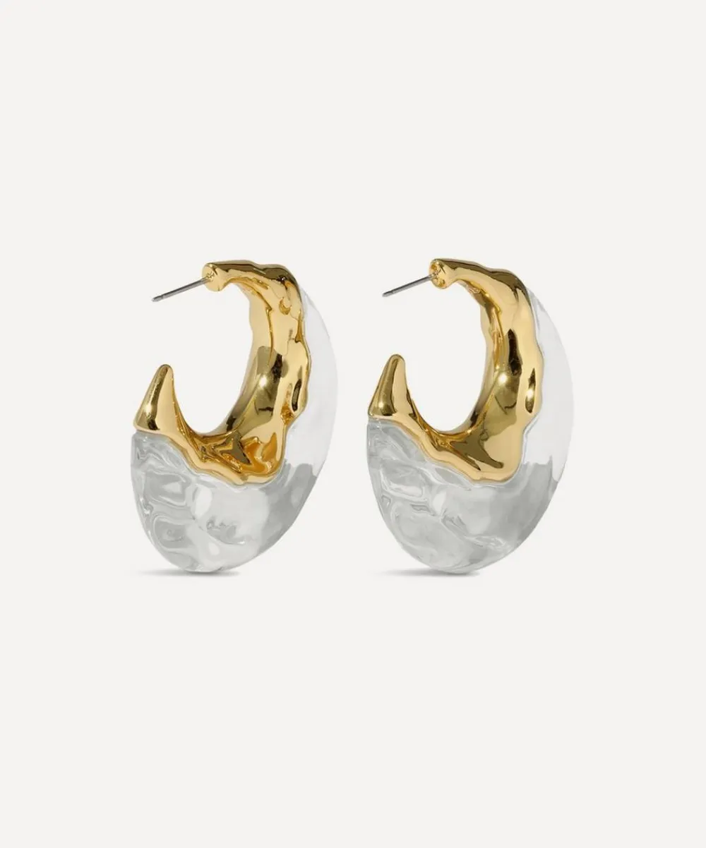 Alexis Bittar Earrings^14ct Gold-Plated Liquid Lucite Puffy Hoop Earrings