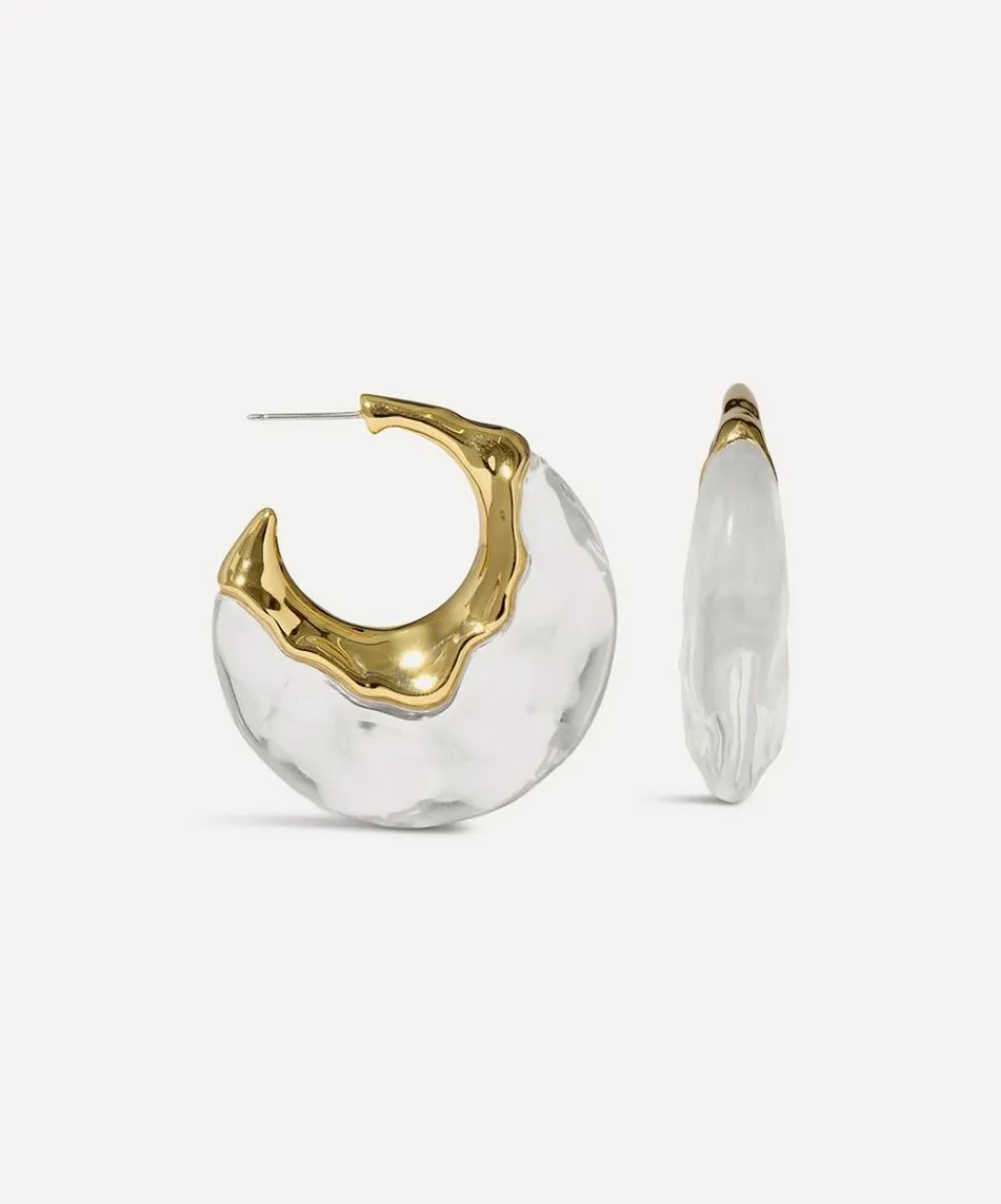 Alexis Bittar Earrings^14ct Gold-Plated Liquid Lucite Puffy Hoop Earrings