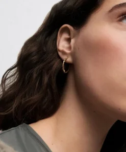 PDPAOLA Earrings^18ct Gold-Plated Lotus Hoop Earrings