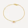 Rachel Jackson Bracelets^22ct Gold-Plated Love Rose Quartz T-Bar Bracelet