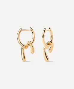 PDPAOLA Earrings^18ct Gold-Plated Mini Twist Hoop Earrings