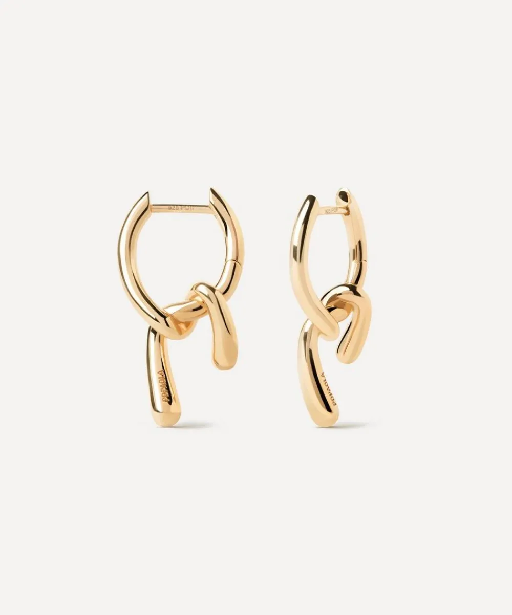 PDPAOLA Earrings^18ct Gold-Plated Mini Twist Hoop Earrings