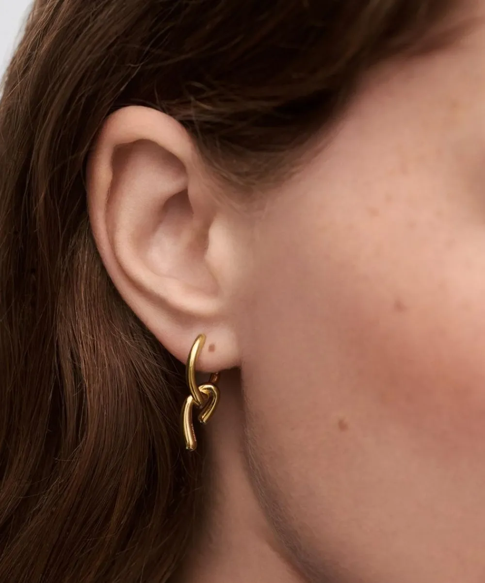 PDPAOLA Earrings^18ct Gold-Plated Mini Twist Hoop Earrings