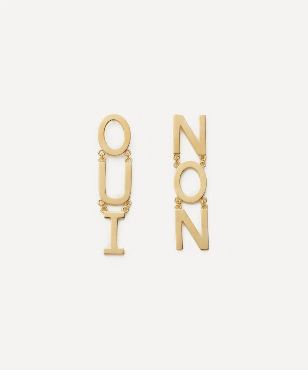 Martha Calvo Earrings^14ct Gold-Plated Non and Oui Drop Earrings