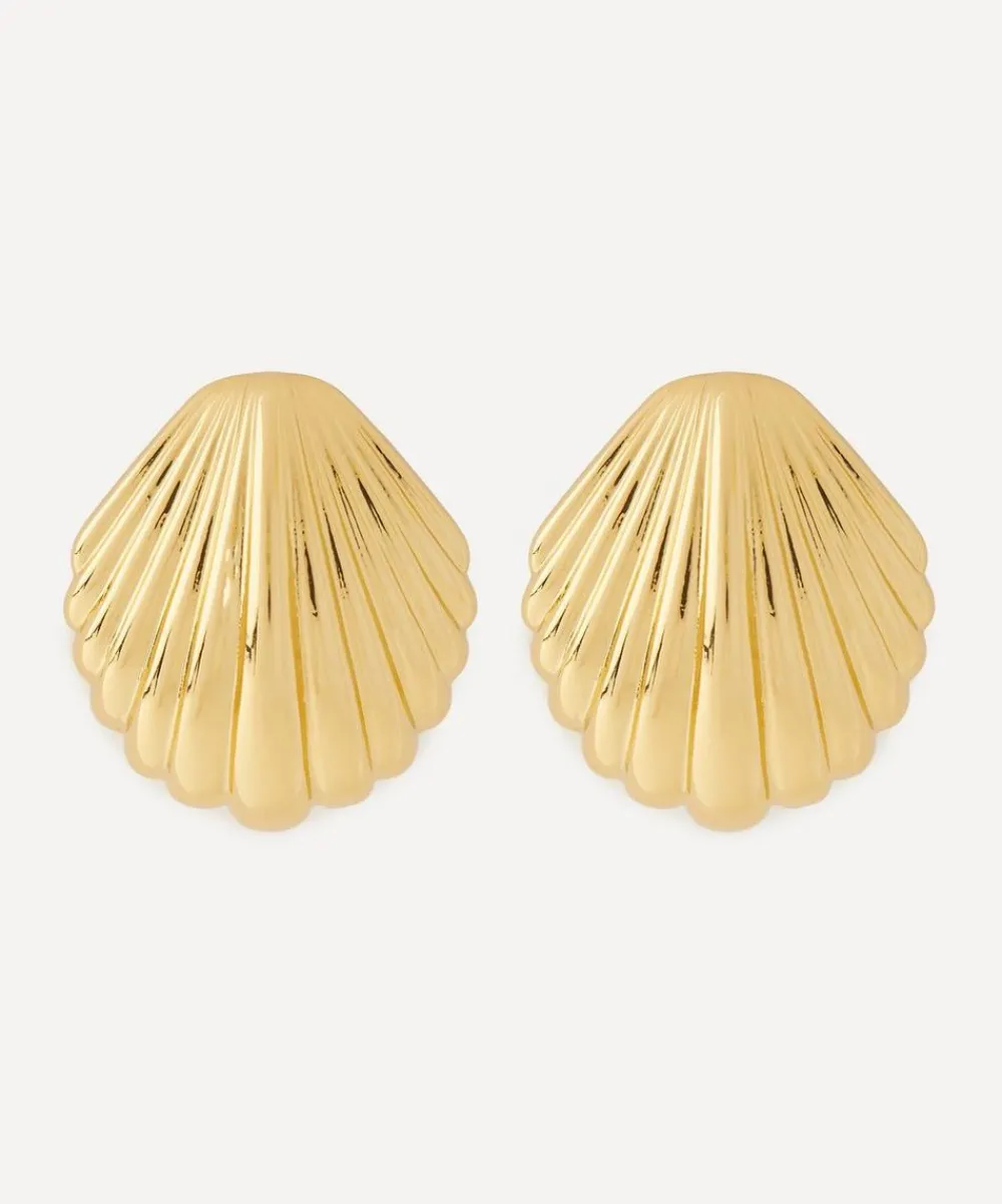 ANNI LU Earrings^18ct Gold-Plated Ocean Treasure Stud Earrings