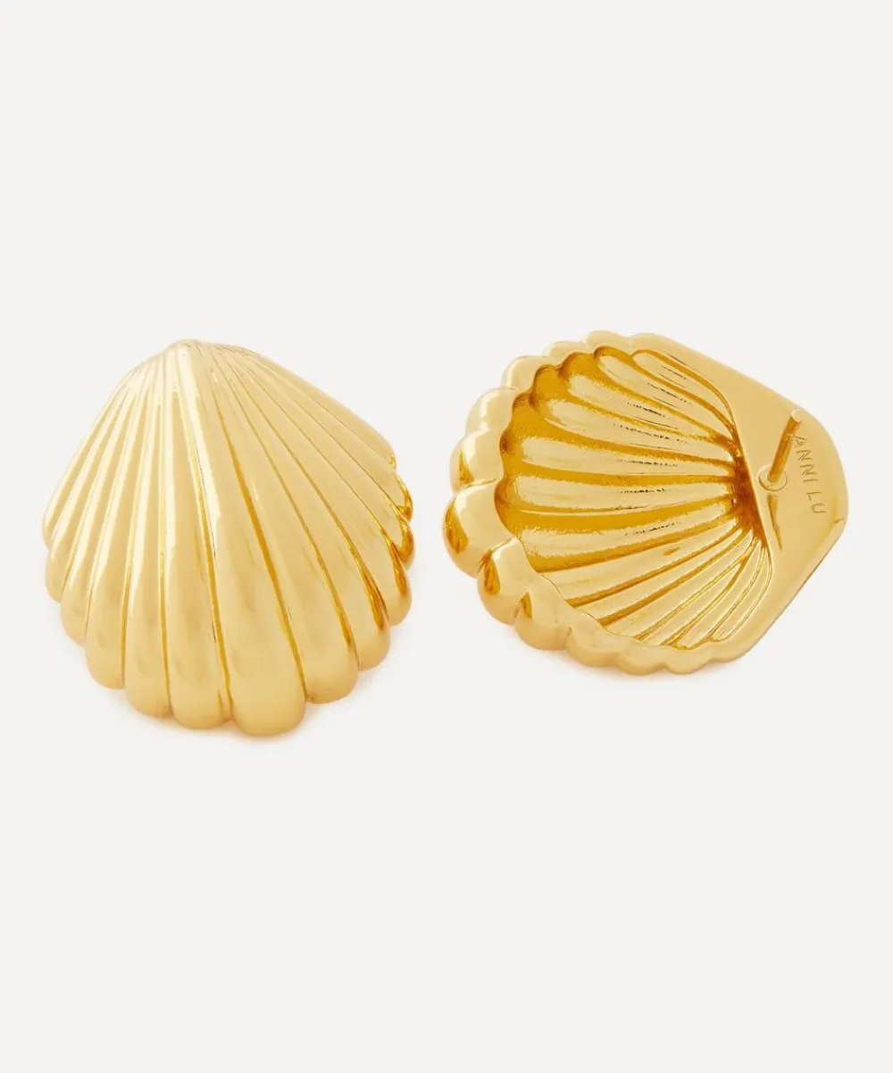 ANNI LU Earrings^18ct Gold-Plated Ocean Treasure Stud Earrings