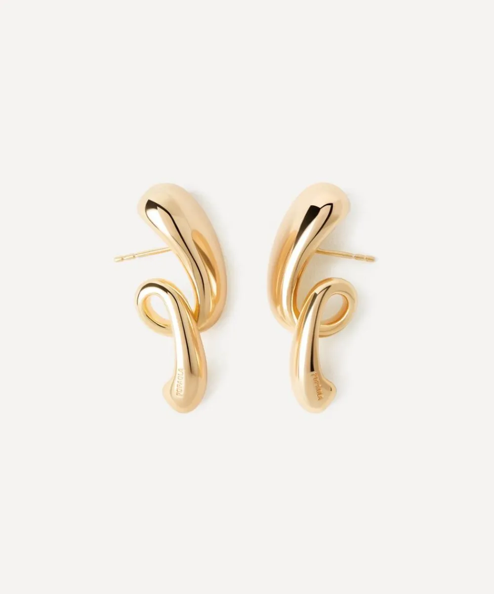 PDPAOLA Earrings^18ct Gold-Plated Orbit Stud Earrings