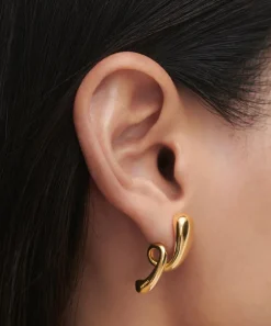 PDPAOLA Earrings^18ct Gold-Plated Orbit Stud Earrings
