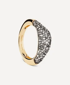 PDPAOLA Rings^18ct Gold-Plated Pavé Duna Ring
