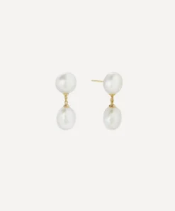SHASHI Earrings^14ct Gold-Plated Pearl Drop Earrings