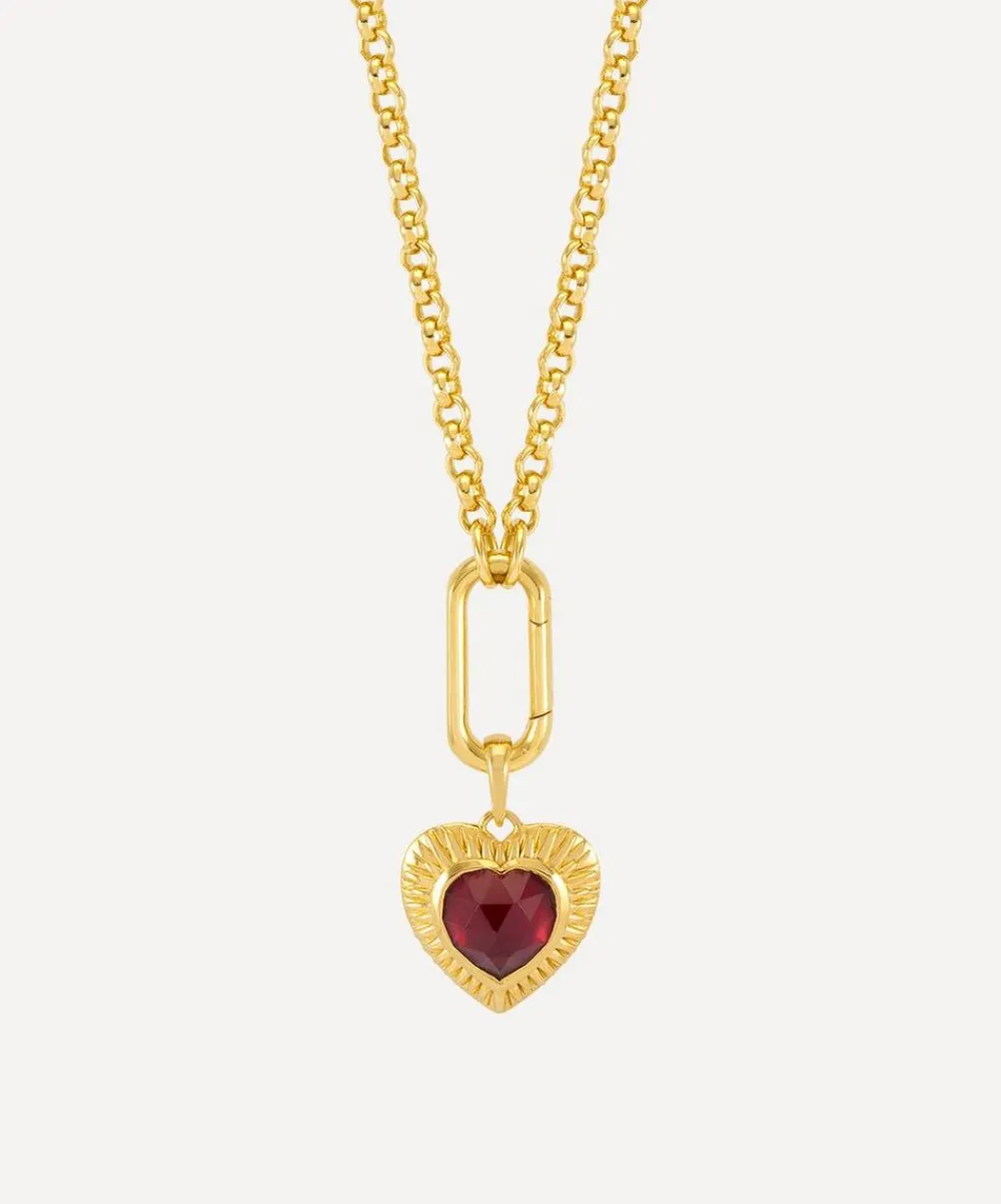 Rachel Jackson Necklaces^22ct Gold-Plated Personalised Electric Love Garnet Heart Pendant Necklace