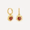 Rachel Jackson Earrings^22ct Gold-Plated Personalised Electric Love Garnet Huggie Hoop Earrings