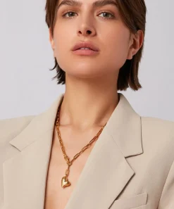JENNY BIRD Necklaces|Necklaces^14ct Gold-Plated Puffy Heart Lariat Necklace