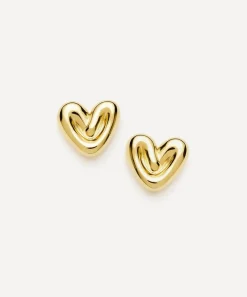 Missoma Earrings^18ct Gold-Plated Puffy Heart Stud Earrings