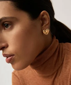 Missoma Earrings^18ct Gold-Plated Puffy Heart Stud Earrings