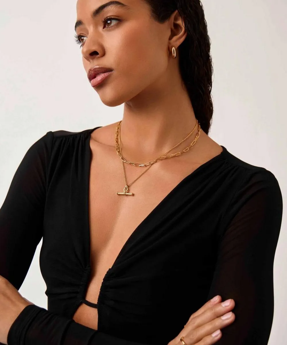 Missoma Necklaces^18ct Gold-Plated Ridge T-Bar Pendant Necklace
