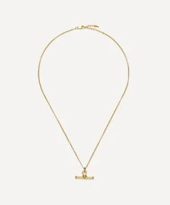 Missoma Necklaces^18ct Gold-Plated Ridge T-Bar Pendant Necklace