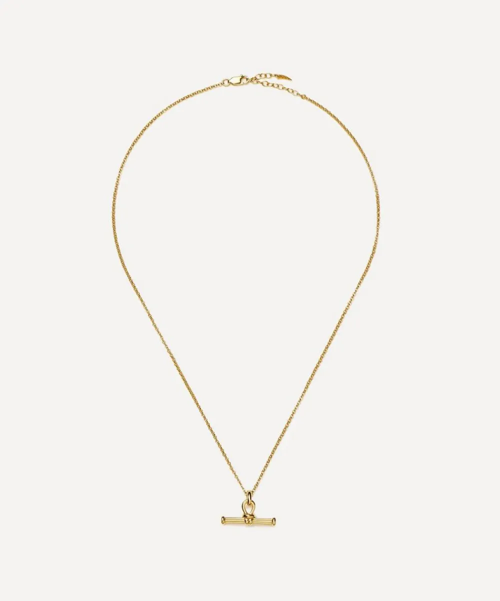 Missoma Necklaces^18ct Gold-Plated Ridge T-Bar Pendant Necklace