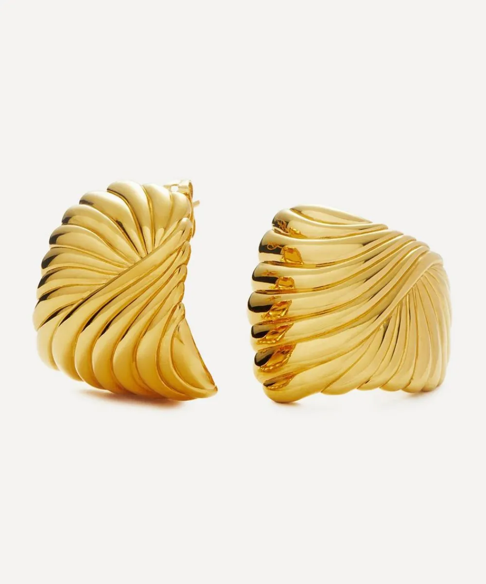 Missoma Earrings^18ct Gold-Plated Ripple Oversized Stud Earrings