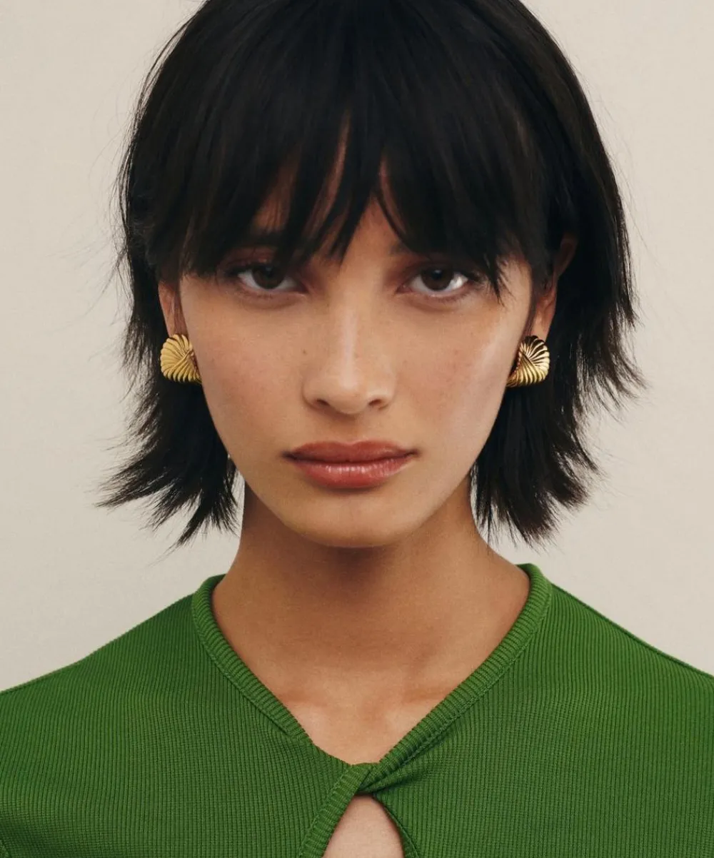 Missoma Earrings^18ct Gold-Plated Ripple Oversized Stud Earrings