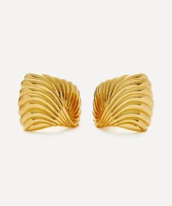 Missoma Earrings^18ct Gold-Plated Ripple Oversized Stud Earrings