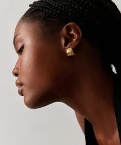 Missoma Earrings^18ct Gold-Plated Ripple Stud Earrings