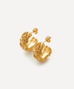Alighieri Earrings^24ct Gold-Plated Rocky Road Hoop Earrings