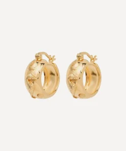 Anna + Nina Earrings^14ct Gold-Plated Sable Hoop Earrings