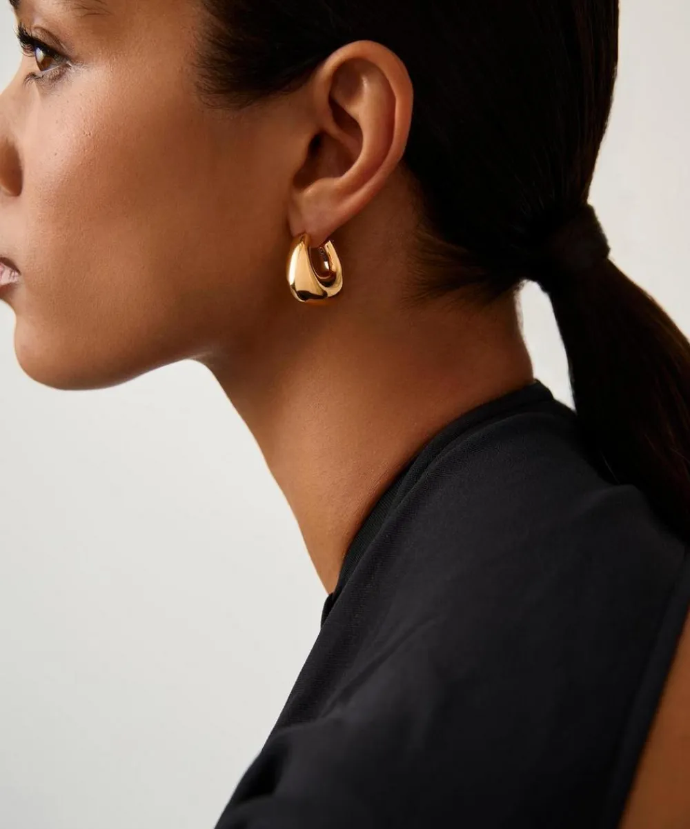 Missoma Earrings|Earrings^18ct Gold-Plated Sculptural Chubby Small Hoop Earrings