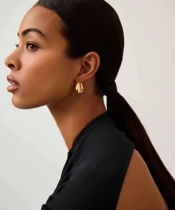 Missoma Earrings|Earrings^18ct Gold-Plated Sculptural Chubby Small Hoop Earrings