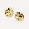Missoma Earrings^18ct Gold-Plated Shell Dome Oversized Stud Earrings