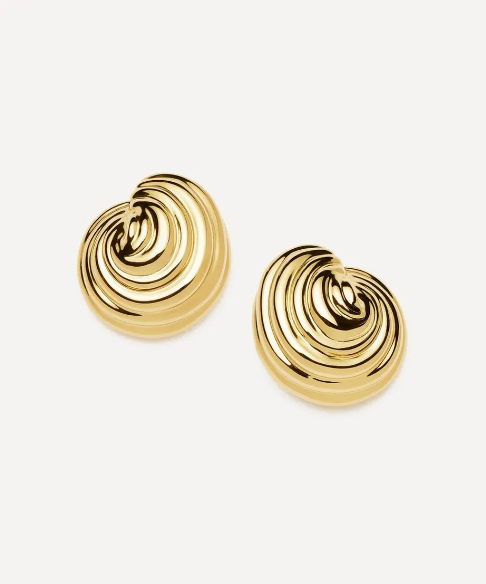 Missoma Earrings^18ct Gold-Plated Shell Dome Oversized Stud Earrings