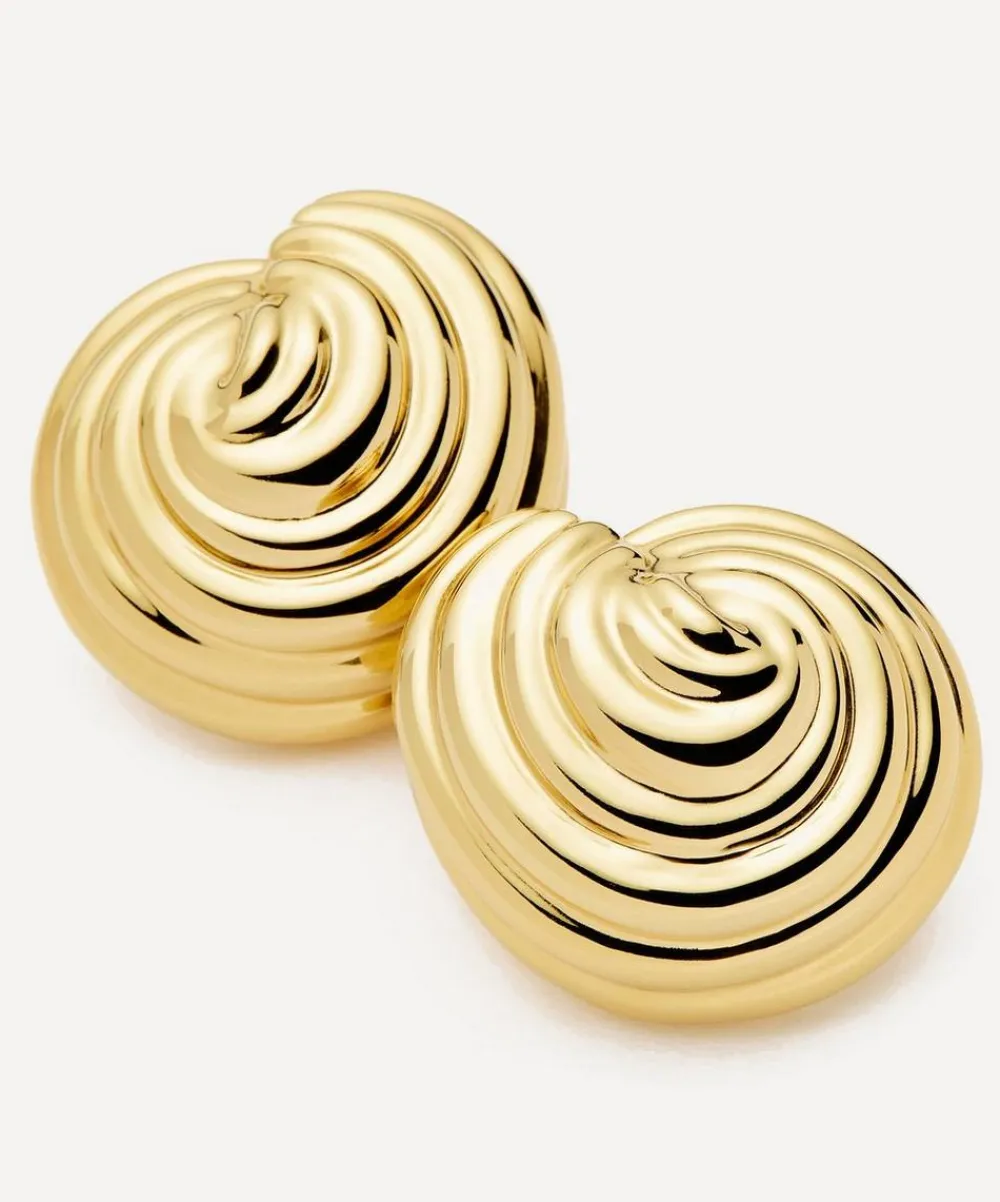 Missoma Earrings^18ct Gold-Plated Shell Dome Oversized Stud Earrings