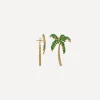 Anna + Nina Earrings^14ct Gold-Plated Single Palmier Stud Earring