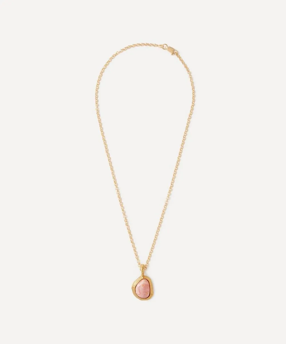 Alighieri Necklaces^24ct Gold-Plated The Droplet of Skies Rhodochrosite Necklace