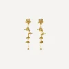 Alex Monroe Earrings^22ct Gold-Plated Tumbling Wildflower Pearl Drop Earrings