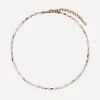 Bon Bon Jewellery Club Necklaces^14ct Gold-Plated Vermeil Brass Pearl and Double Gemstone Necklace