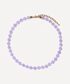Bon Bon Jewellery Club Necklaces^14ct Gold-Plated Vermeil Brass Sweet Jade and Pearl Necklace