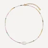 Bon Bon Jewellery Club Necklaces^14ct Gold-Plated Vermeil Brass Tourmaline and Pearl Necklace