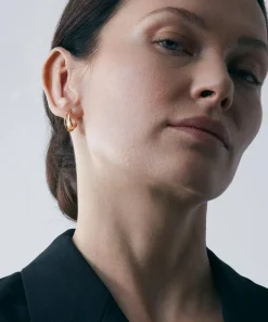 Dinny Hall Earrings|Earrings^22ct Gold-Plated Vermeil Silver Toro Pearl Double Hoop Earrings