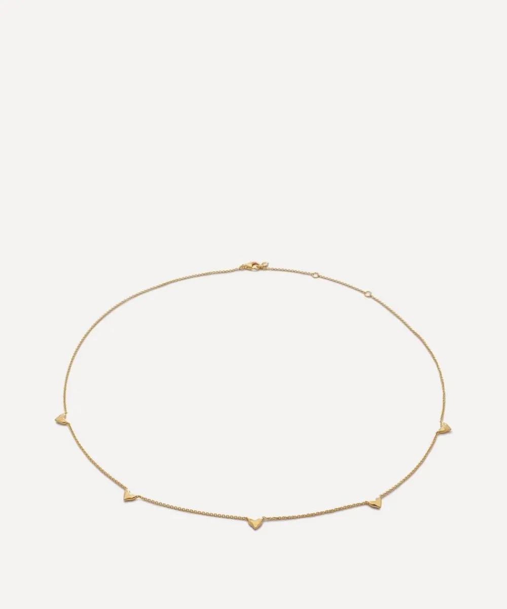 Monica Vinader Necklaces^18ct Gold-Plated Vermeil Silver Heart Station Chain Necklace