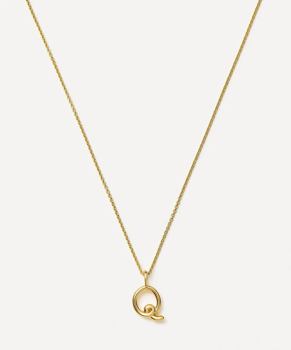 Missoma Necklaces^18ct Gold-Plated Vermeil Silver Curly Molten Mini Q Initial Pendant Necklace