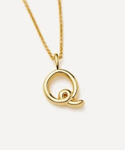 Missoma Necklaces^18ct Gold-Plated Vermeil Silver Curly Molten Mini Q Initial Pendant Necklace