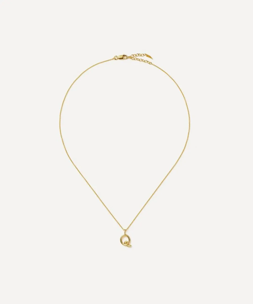 Missoma Necklaces^18ct Gold-Plated Vermeil Silver Curly Molten Mini Q Initial Pendant Necklace
