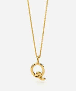 Missoma Necklaces^18ct Gold-Plated Vermeil Silver Curly Molten Mini Q Initial Pendant Necklace