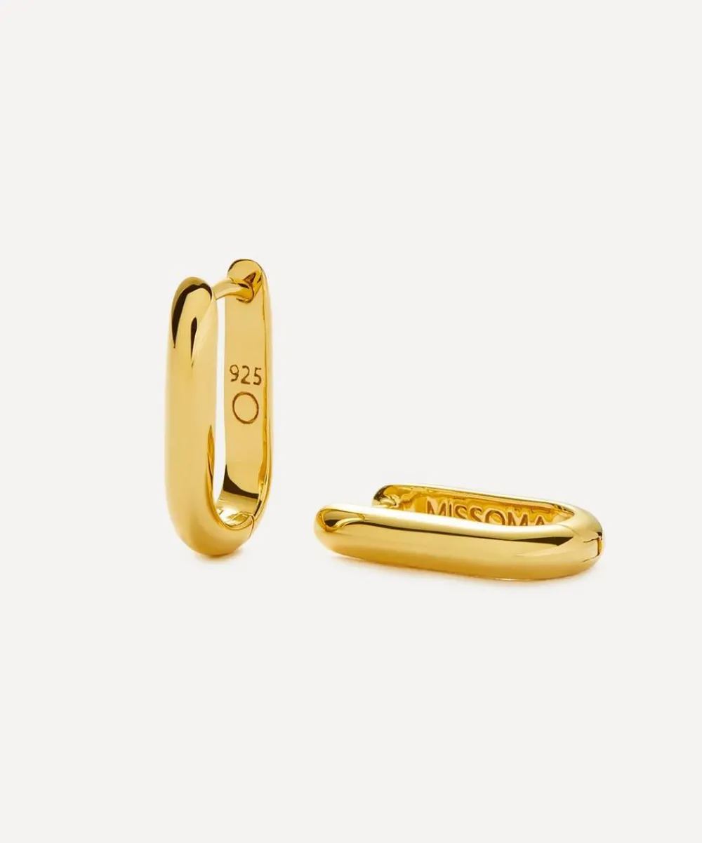 Missoma Earrings^18ct Gold-Plated Vermeil Silver Classic Ovate Huggie Hoop Earrings